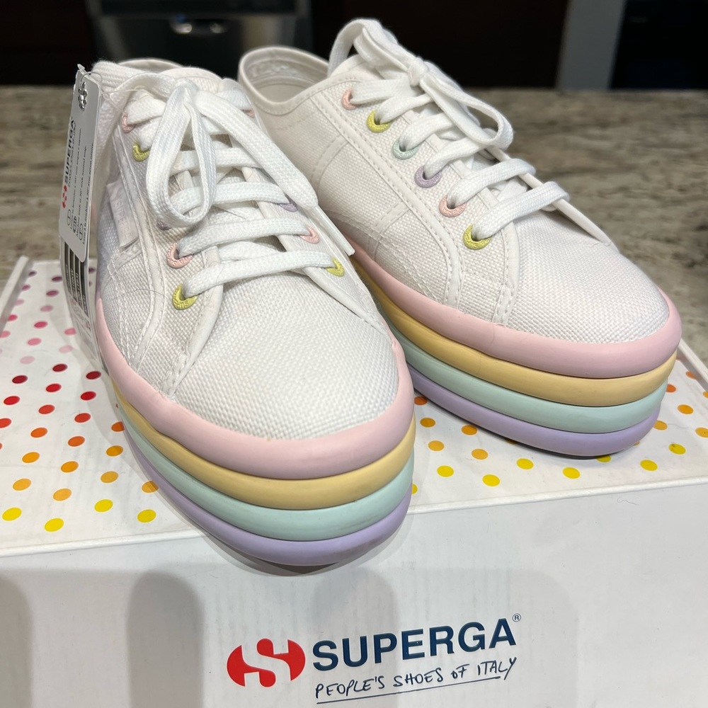 Superga White Multi BRAND NEW WITH TAGS